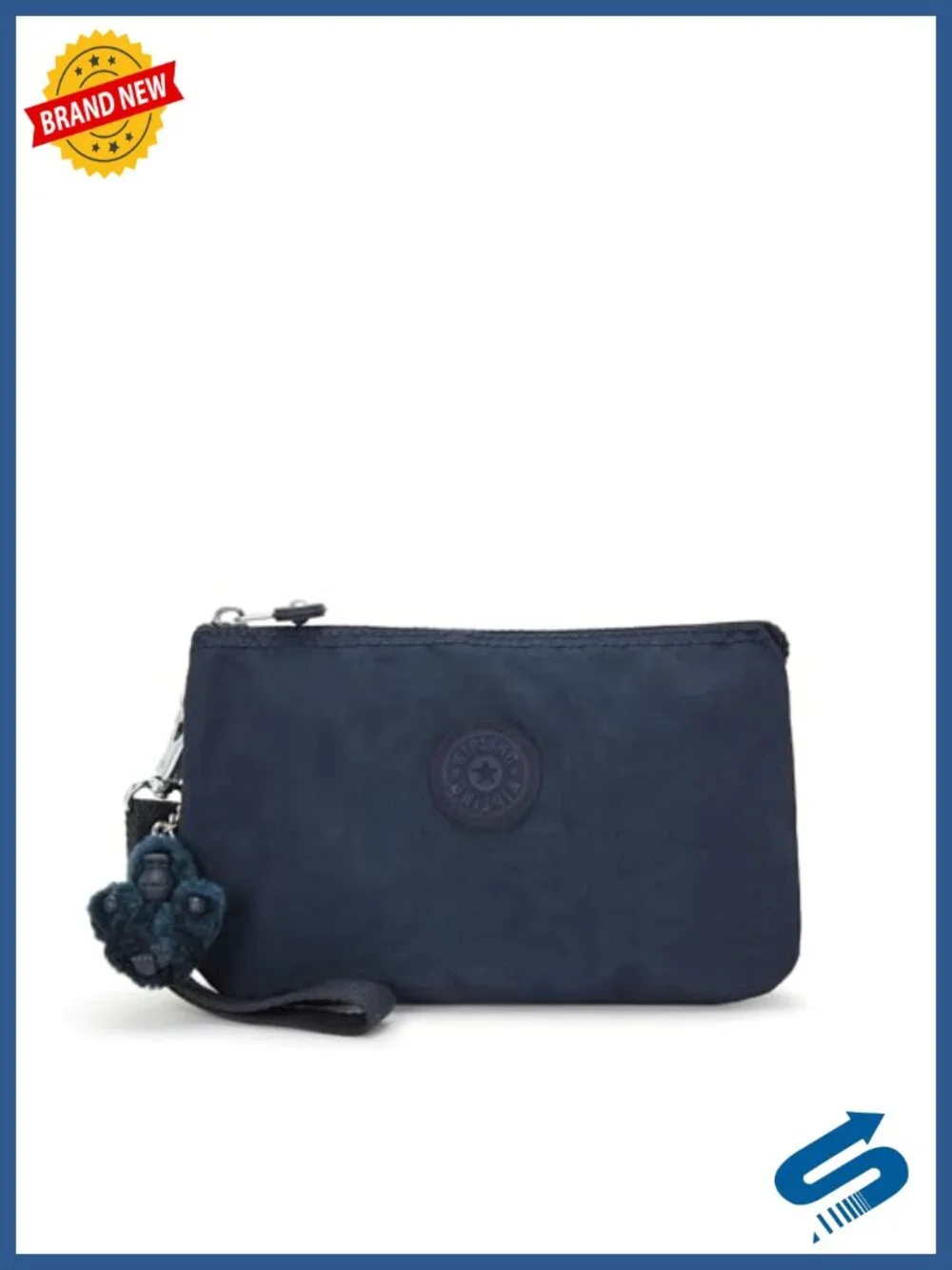 Large Nylon Wristlet Cosmetic Case with Detachable Strap